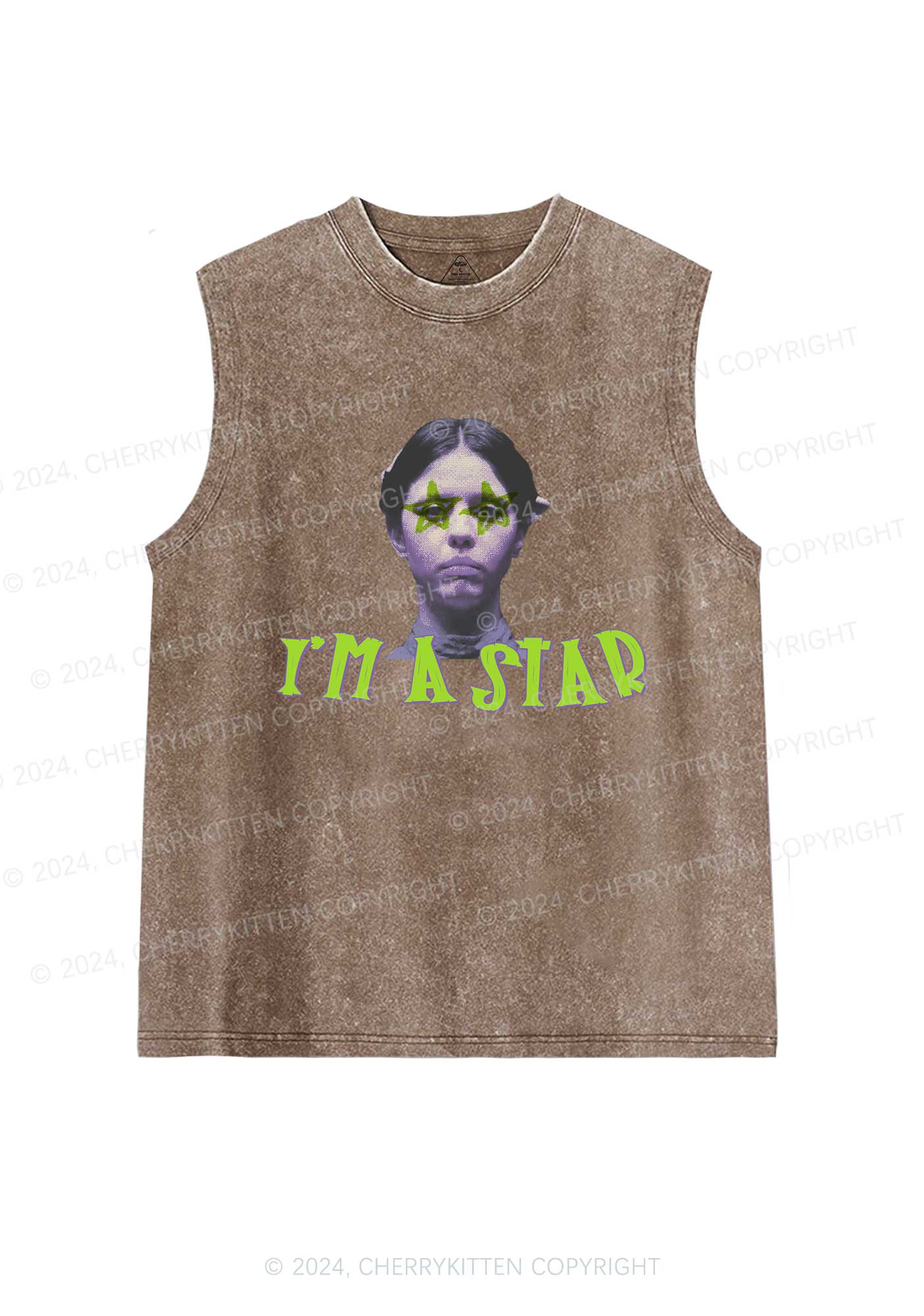 Halloween Star Girl Y2K Washed Tank Cherrykitten