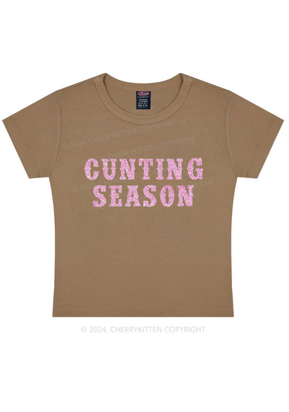 Glitter Cunting Season Y2K Baby Tee Cherrykitten