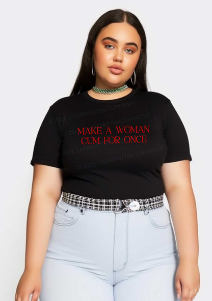 Curvy Make A Woman Come Y2K Baby Tee Cherrykitten