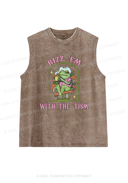 Tism Rizz Frog Y2K Washed Tank Cherrykitten