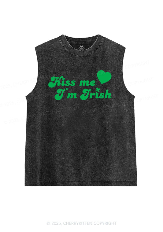 Kiss Me I'm Irish St Patricks Y2K Washed Tank Cherrykitten