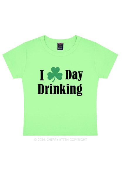 I Love Day Drinking St Patricks Y2K Baby Tee Cherrykitten