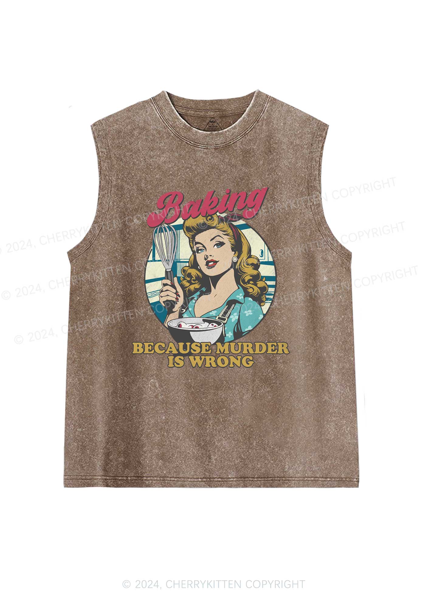 Baking Murder Y2K Washed Tank Cherrykitten