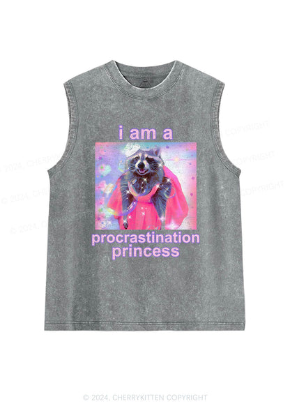 Procrastination Princess Y2K Washed Tank Cherrykitten