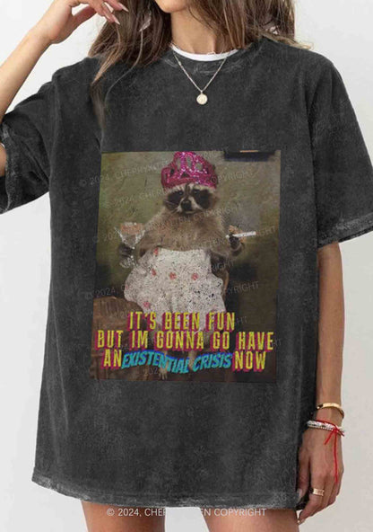 Raccoon Existential Crisis Y2K Washed Tee Cherrykitten