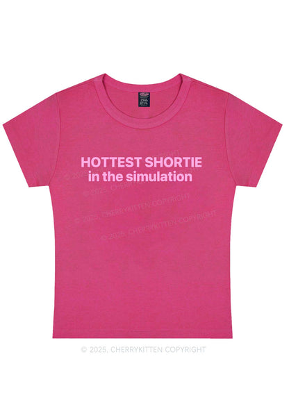 Hottest Shortie In The Simulation Y2K Baby Tee Cherrykitten