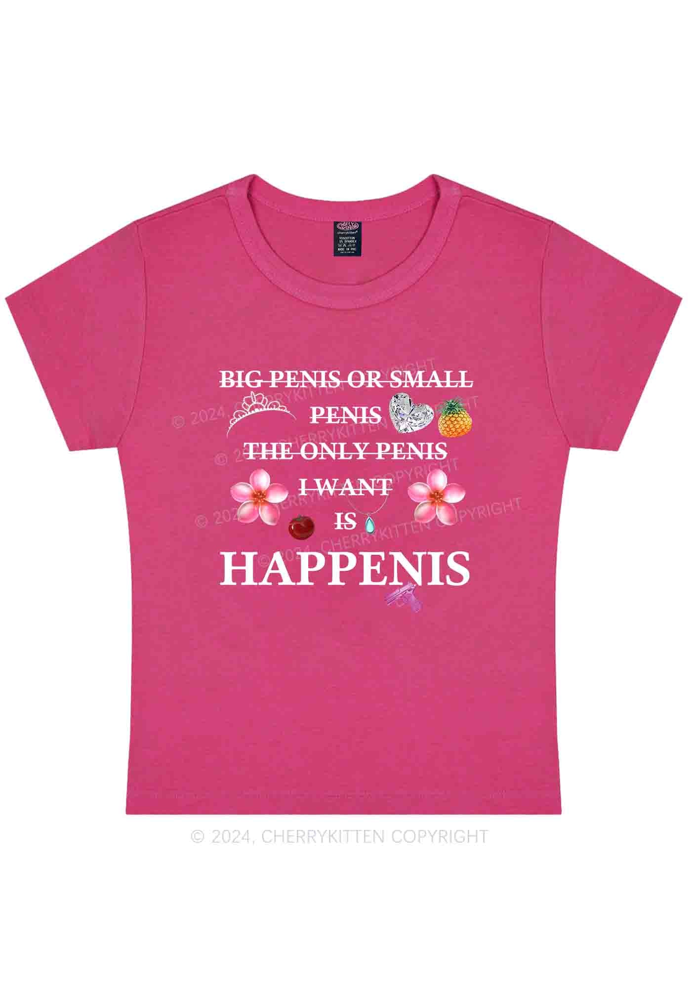 Curvy I Want Happenis Y2K Baby Tee Cherrykitten