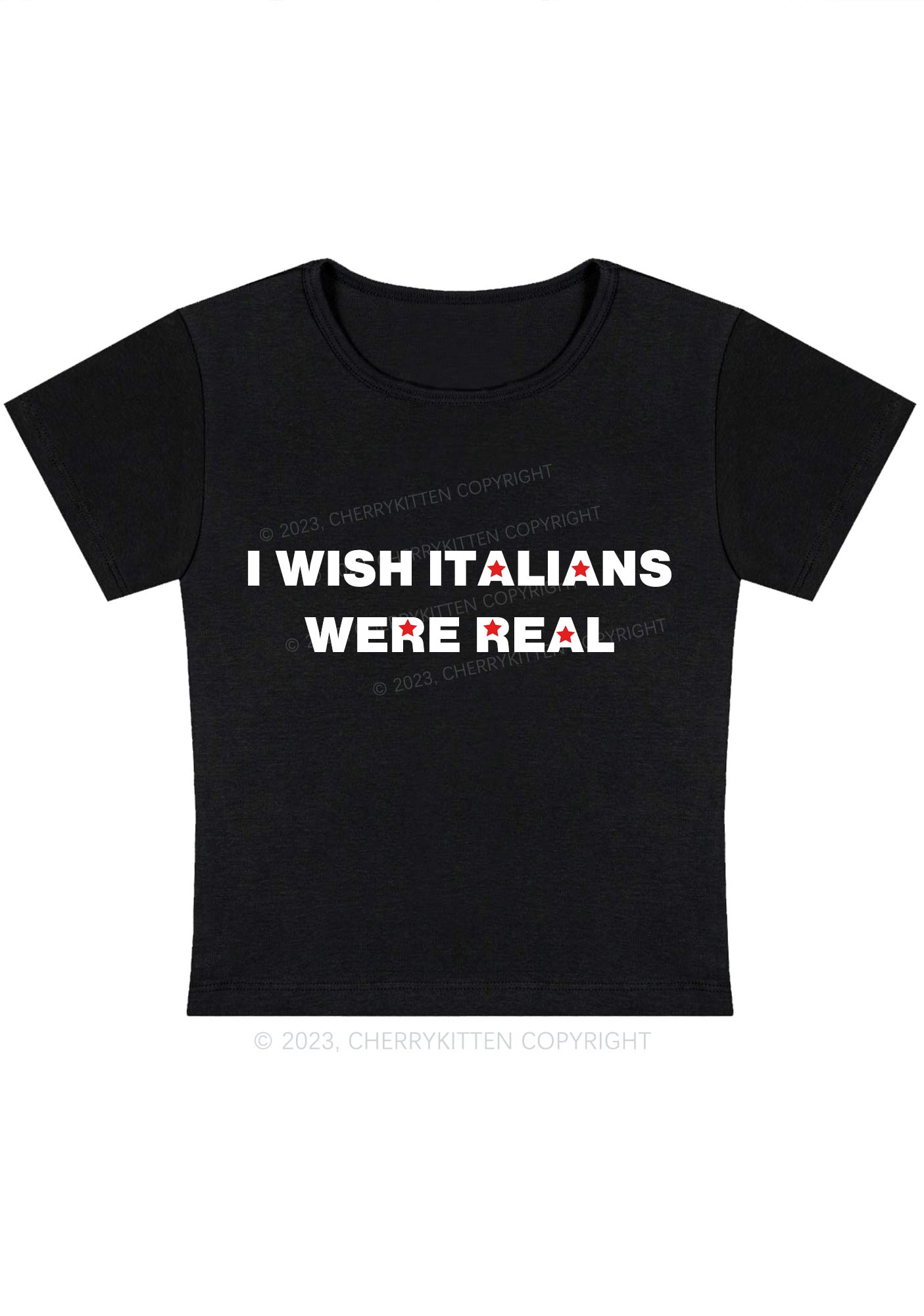 I Wish Italians Were Real Y2K Baby Tee Cherrykitten