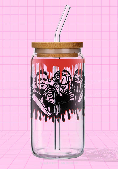 Halloween Killer Y2K Printed Glass Cup Cherrykitten