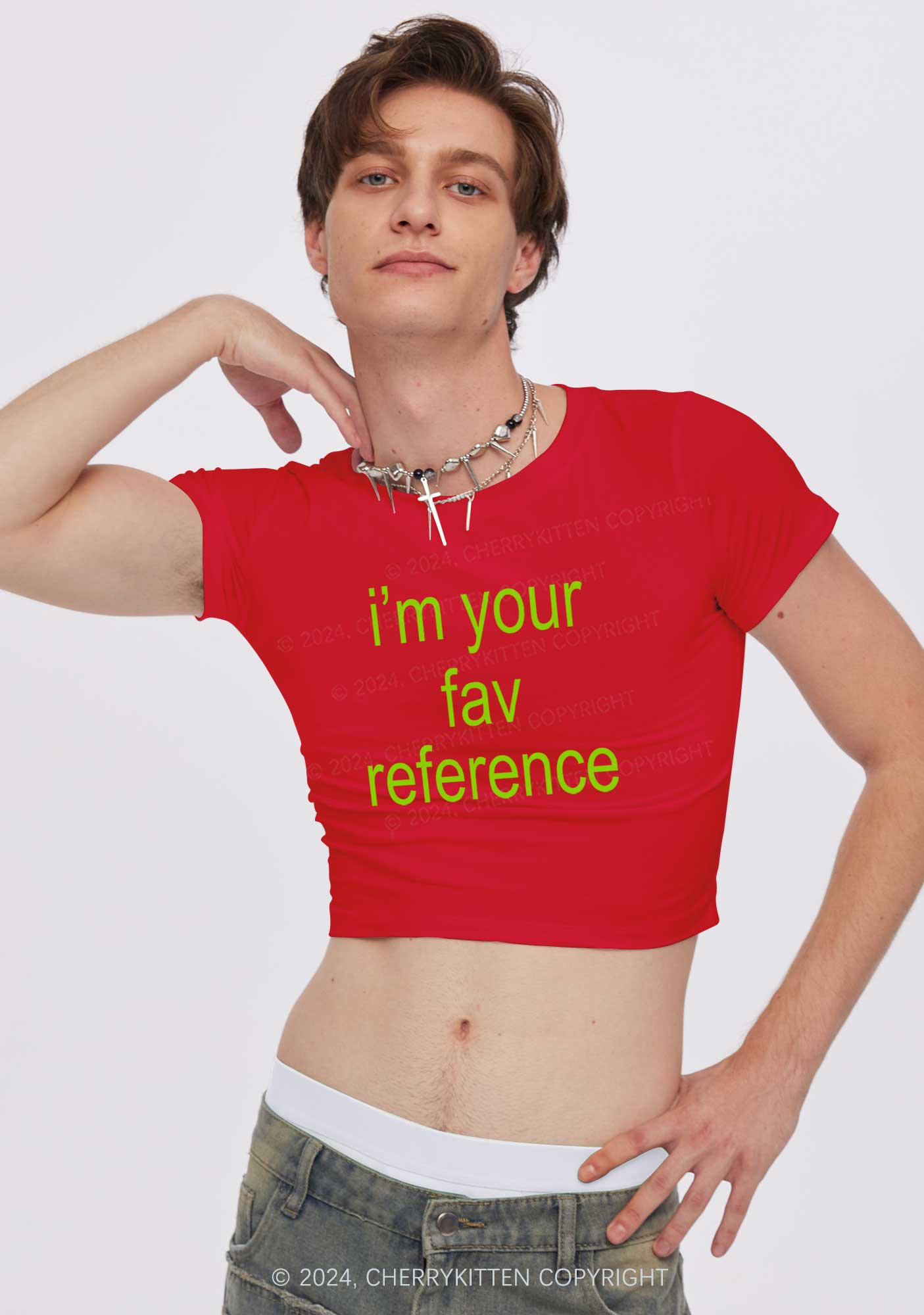 I'm Your Fav Reference Y2K Baby Tee Cherrykitten