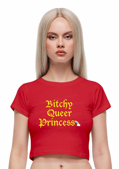 Queer Princess Y2K Baby Tee Cherrykitten