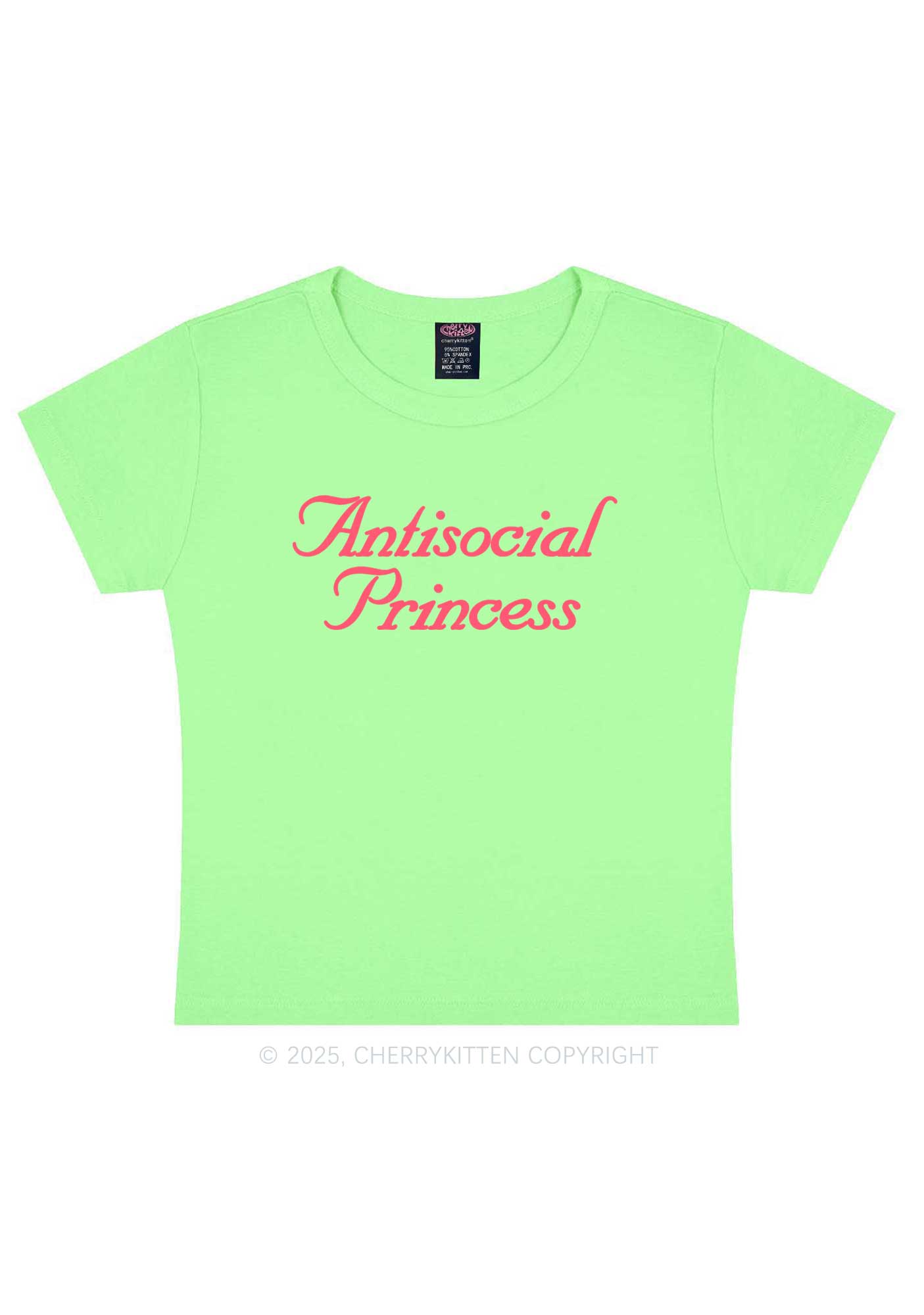 Antisocial Princess Y2K Baby Tee Cherrykitten