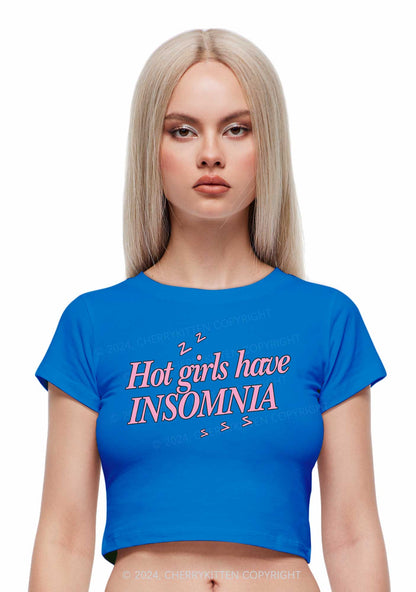 Hot Girls Have Insomnia Y2K Baby Tee Cherrykitten