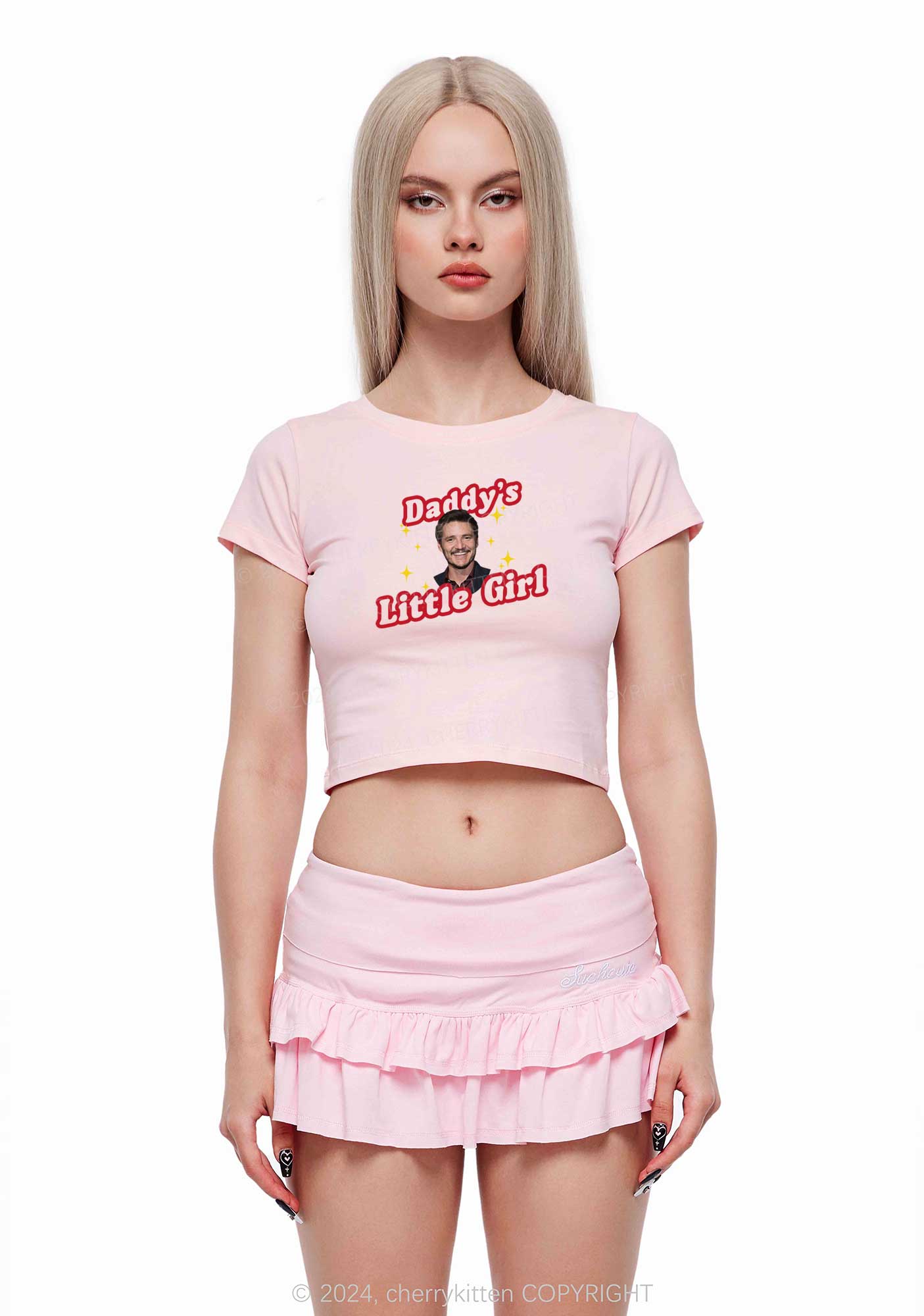 Daddy's Little Girl Y2K Baby Tee Cherrykitten