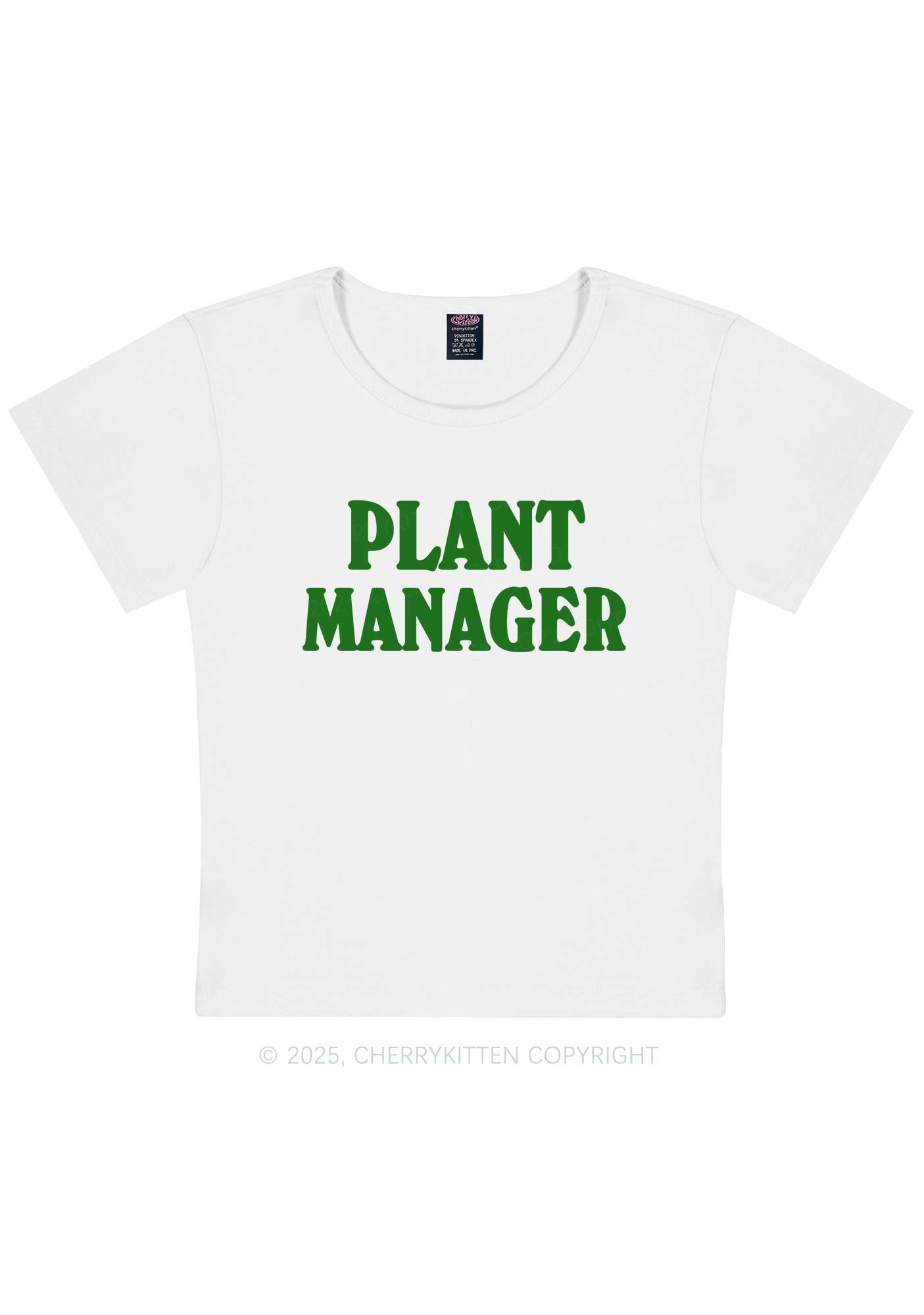 Plant Manager Y2K Baby Tee Cherrykitten