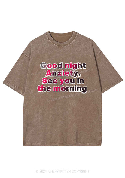 Good Night Anxiety Y2K Washed Tee Cherrykitten