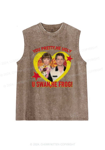 Custom Photo U Swan He Frog Y2K Washed Tank Cherrykitten