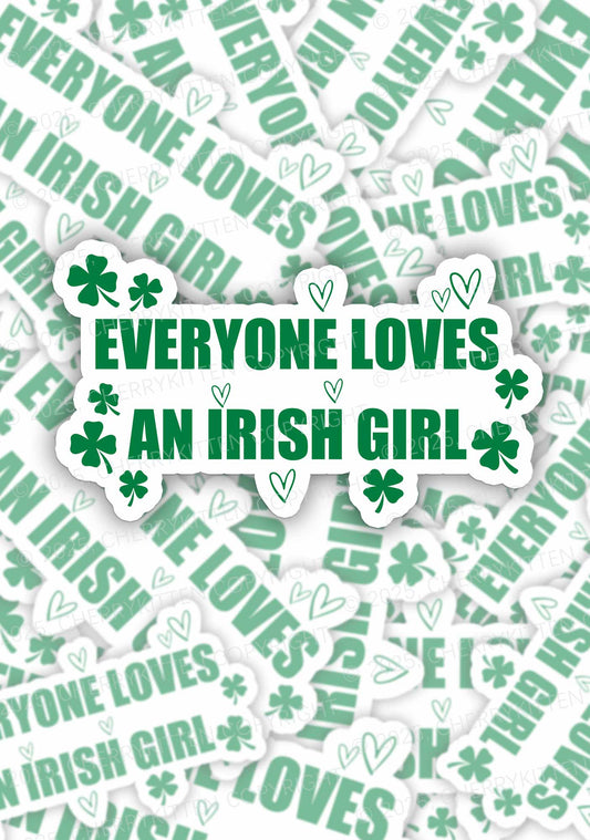 Everyone Loves Irish Girl St Patricks 1Pc Y2K Sticker Cherrykitten