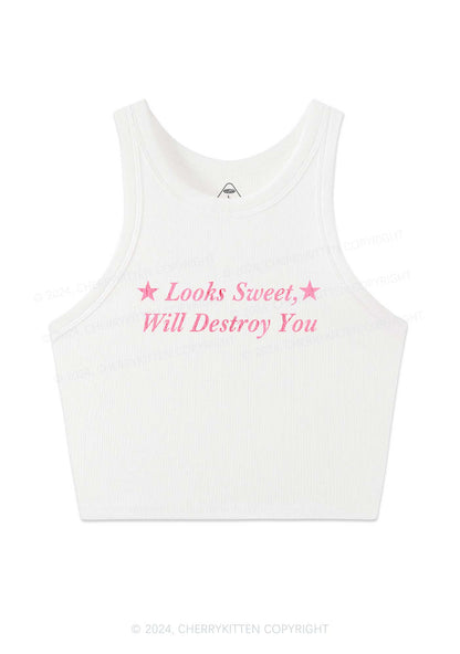 Sweet Destroy You Y2K Crop Tank Top Cherrykitten