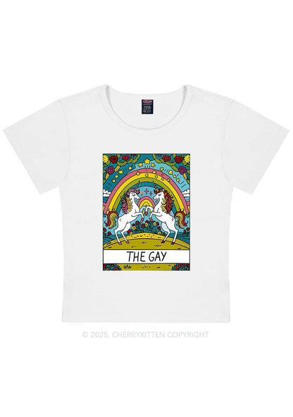 The Gay Unicorn Y2K Baby Tee Cherrykitten