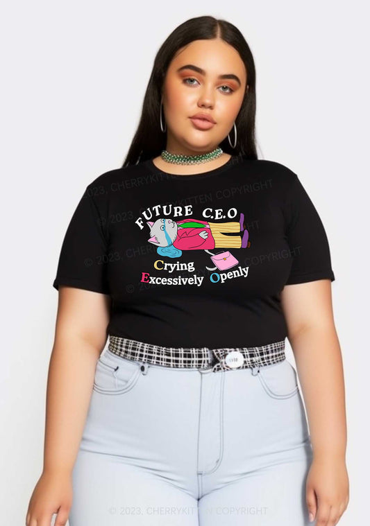 Curvy Future CEO Y2K Baby Tee Cherrykitten