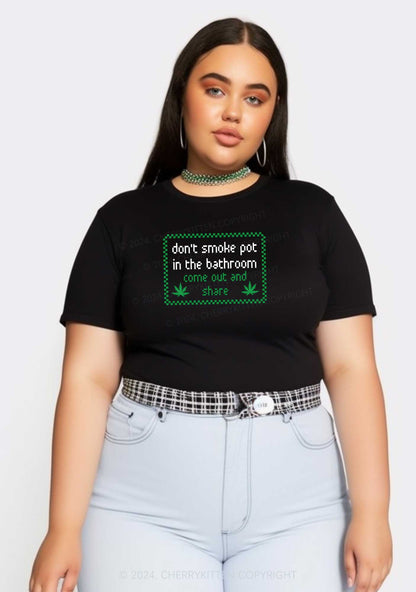 Curvy Don't Smoke In Bathroom Y2K Baby Tee Cherrykitten