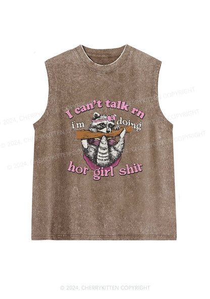 Raccoon Can't Talk Rn Y2K Washed Tank Cherrykitten