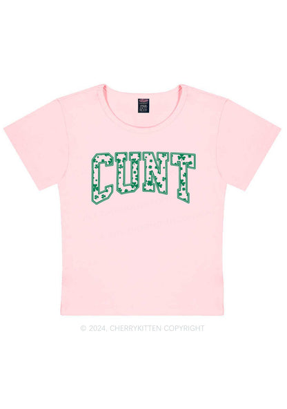 Green Cxxt St Patricks Y2K Baby Tee Cherrykitten