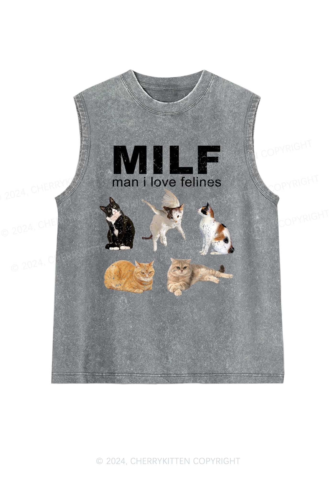 Mxxf Felines Y2K Washed Tank Cherrykitten