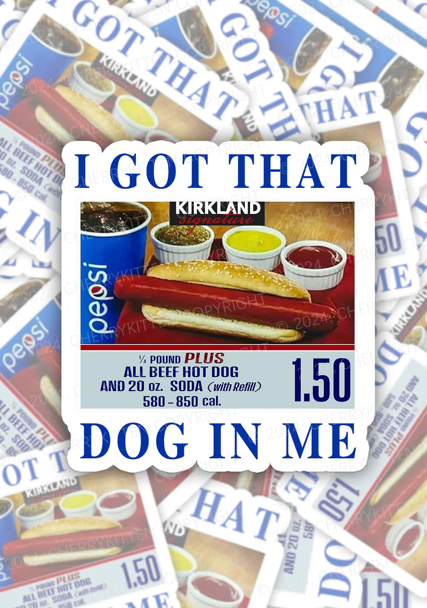 I Got That Hot Dog In Me 1Pc Y2K Sticker Cherrykitten