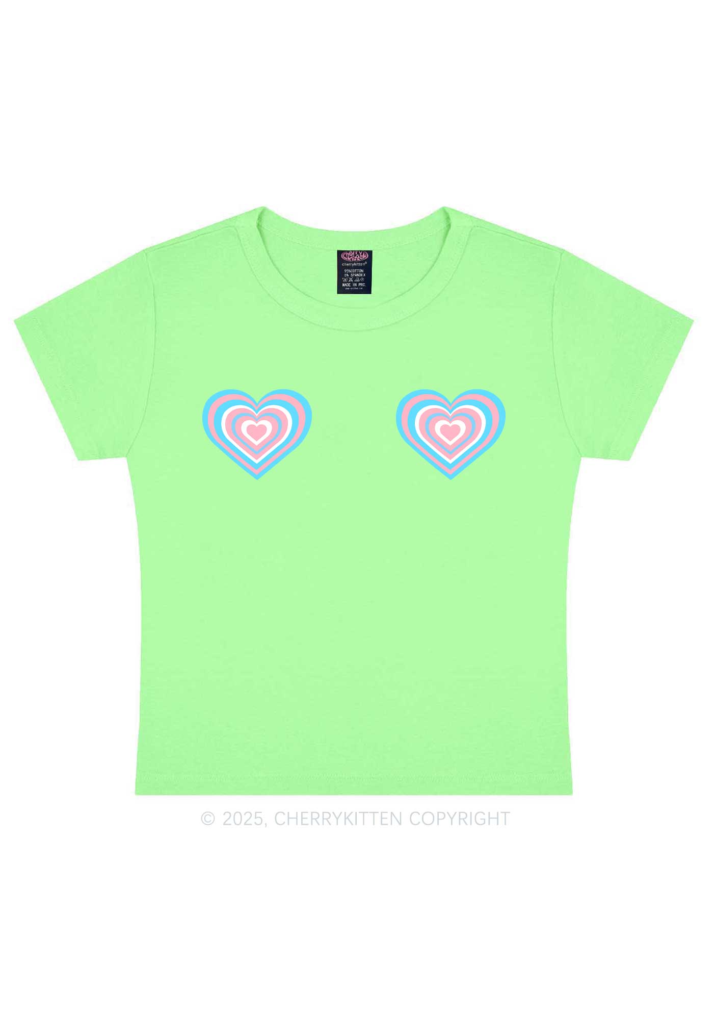 Transgender Flag Heart Y2K Baby Tee Cherrykitten