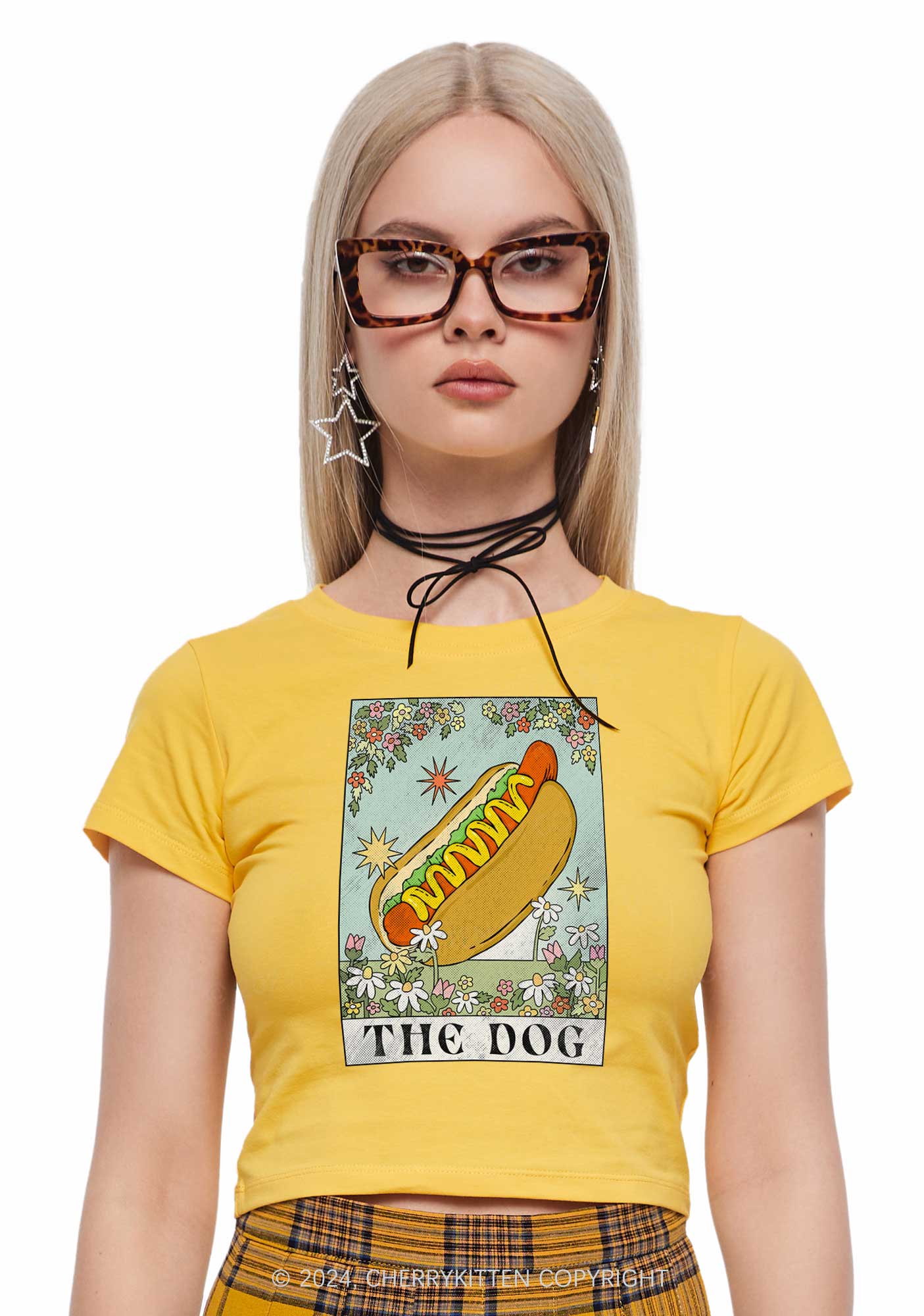 The Hot Dog Y2K Baby Tee Cherrykitten