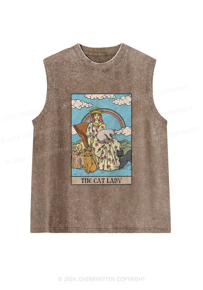 The Cat Lady Y2K Washed Tank Cherrykitten