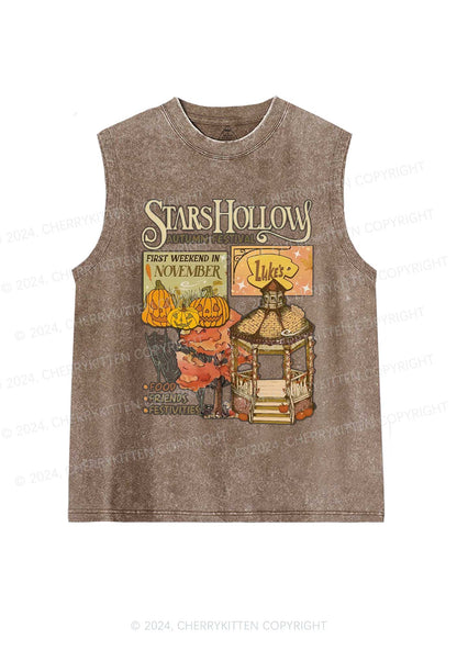 Halloween Stars Hollow Y2K Washed Tank Cherrykitten