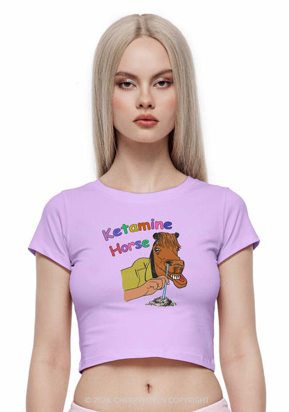 K Horse Y2K Baby Tee Cherrykitten