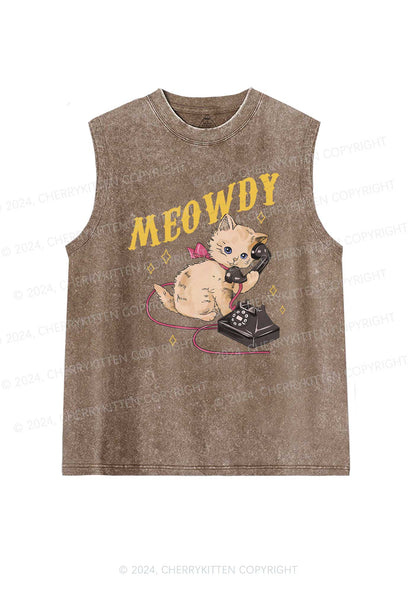 Meowdy Kitten Y2K Washed Tank Cherrykitten