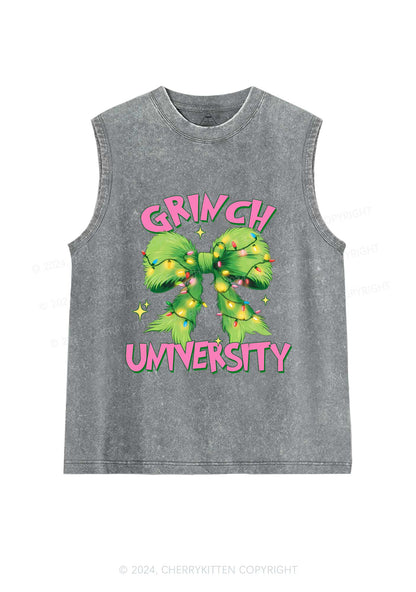 Christmas Green University Y2K Washed Tank Cherrykitten