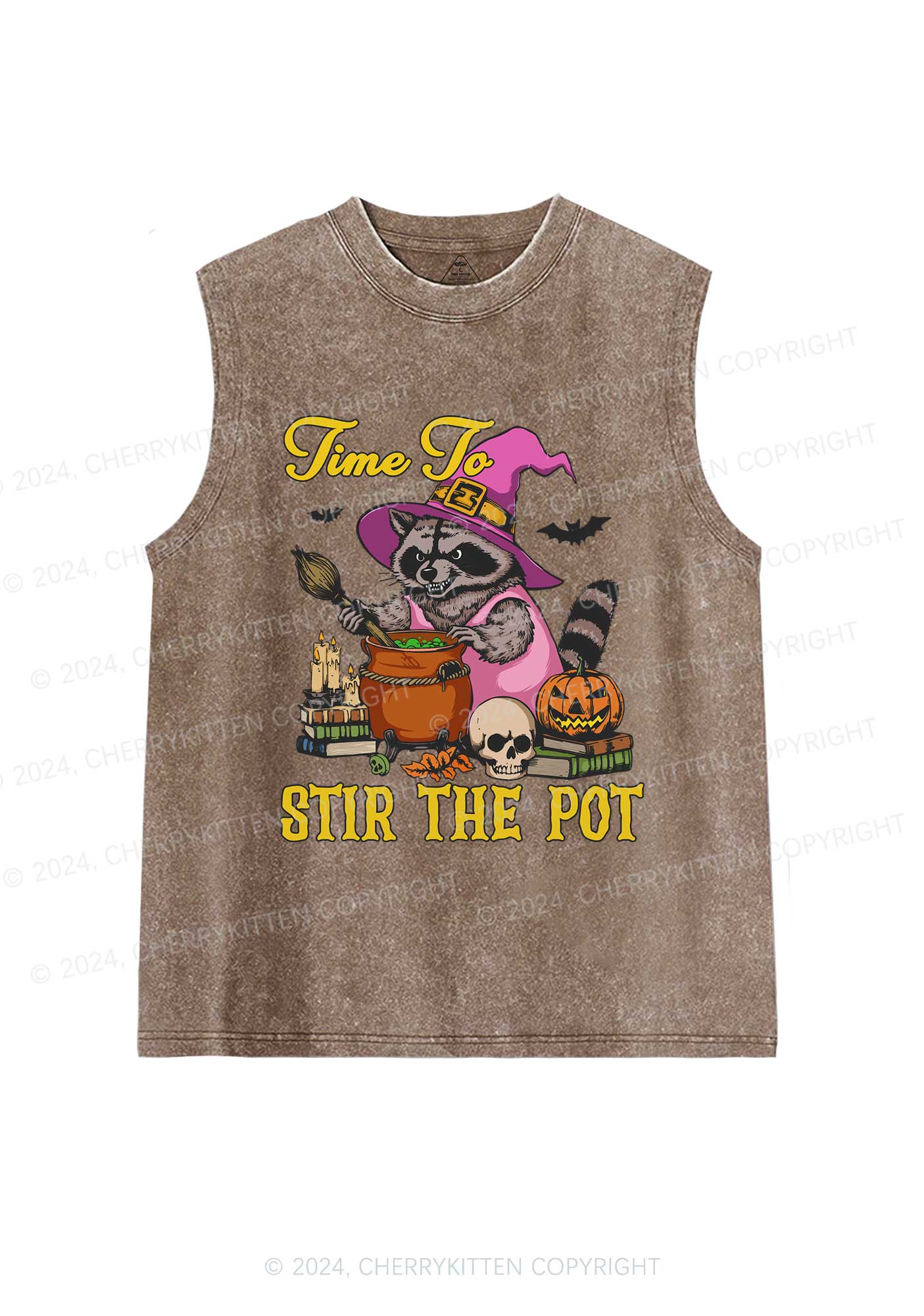 Halloween Stir The Pot Y2K Washed Tank Cherrykitten