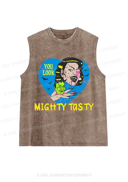 Halloween You Look Tasty Y2K Washed Tank Cherrykitten