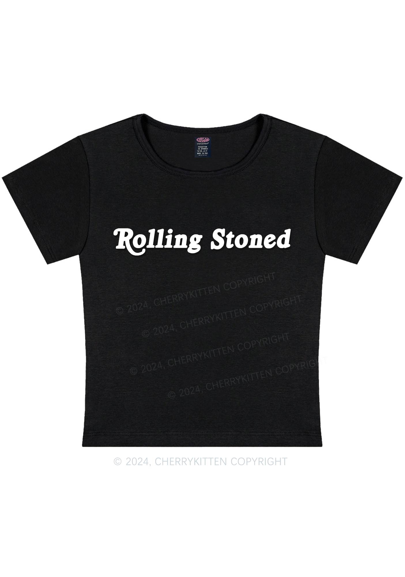 Curvy Rolling Stoned Y2K Baby Tee Cherrykitten