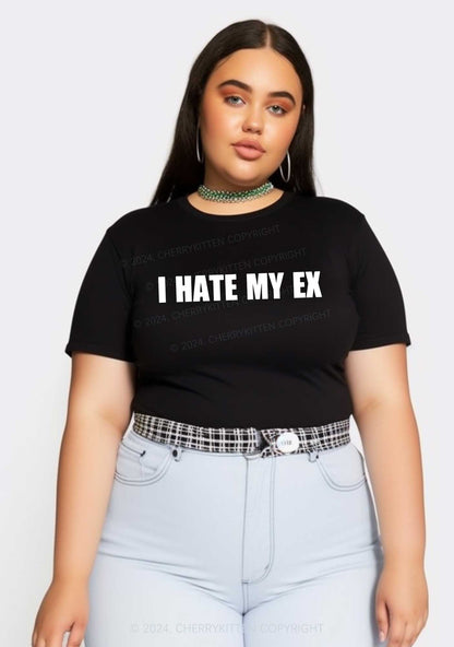 Curvy I Hate My EX Y2K Baby Tee Cherrykitten