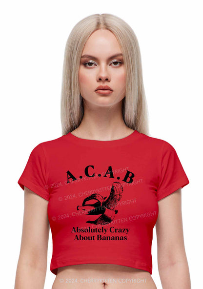 Absolutely Crazy Bananas Y2K Baby Tee Cherrykitten