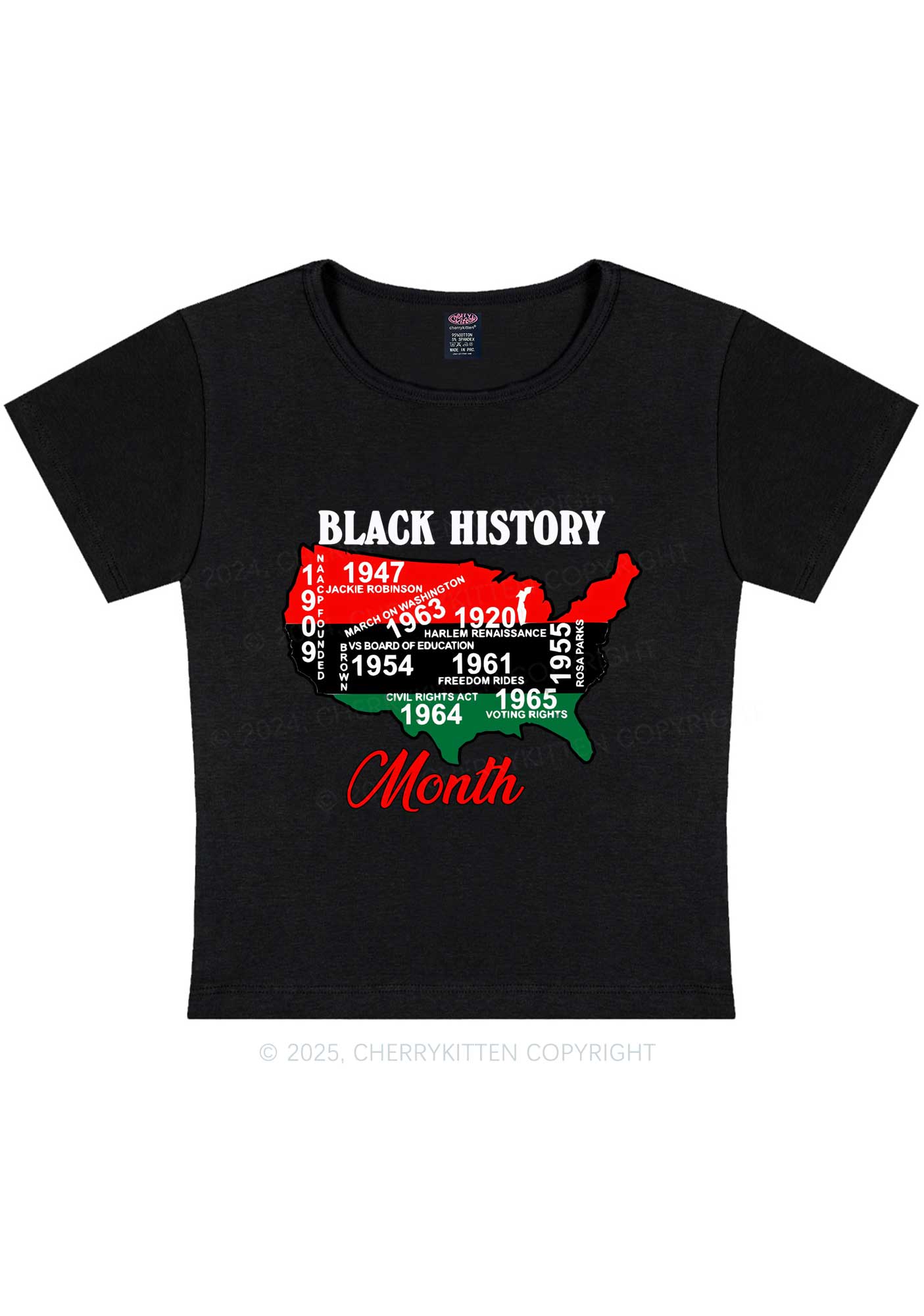 Black History Month Y2K Baby Tee Cherrykitten