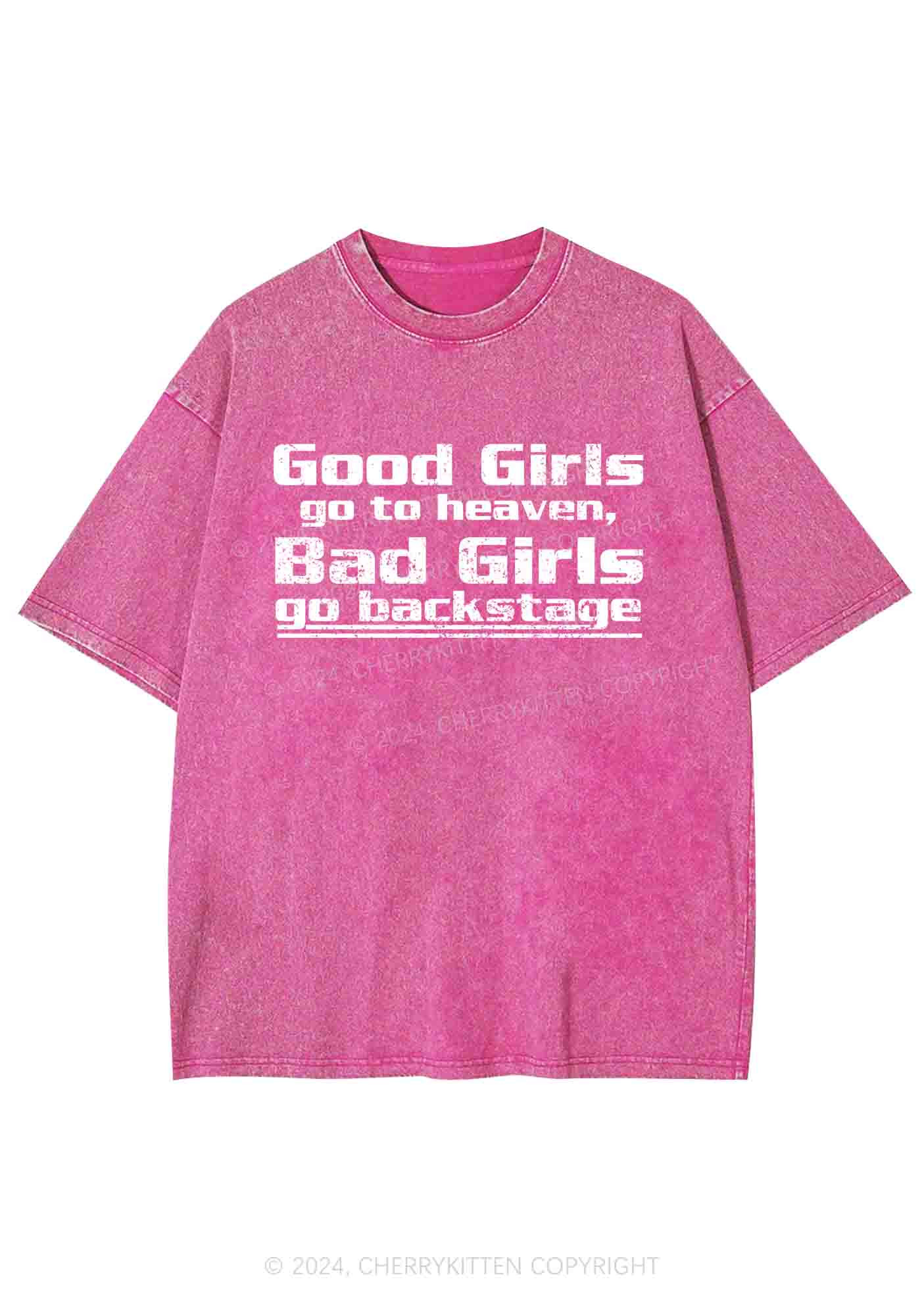 Bad Girls Go Backstage Y2K Washed Tee Cherrykitten