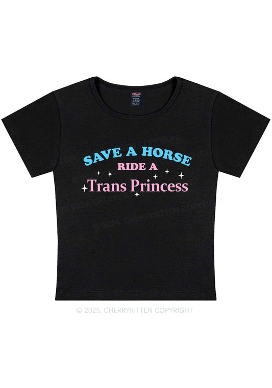 Ride A Trans Princess Y2K Baby Tee Cherrykitten