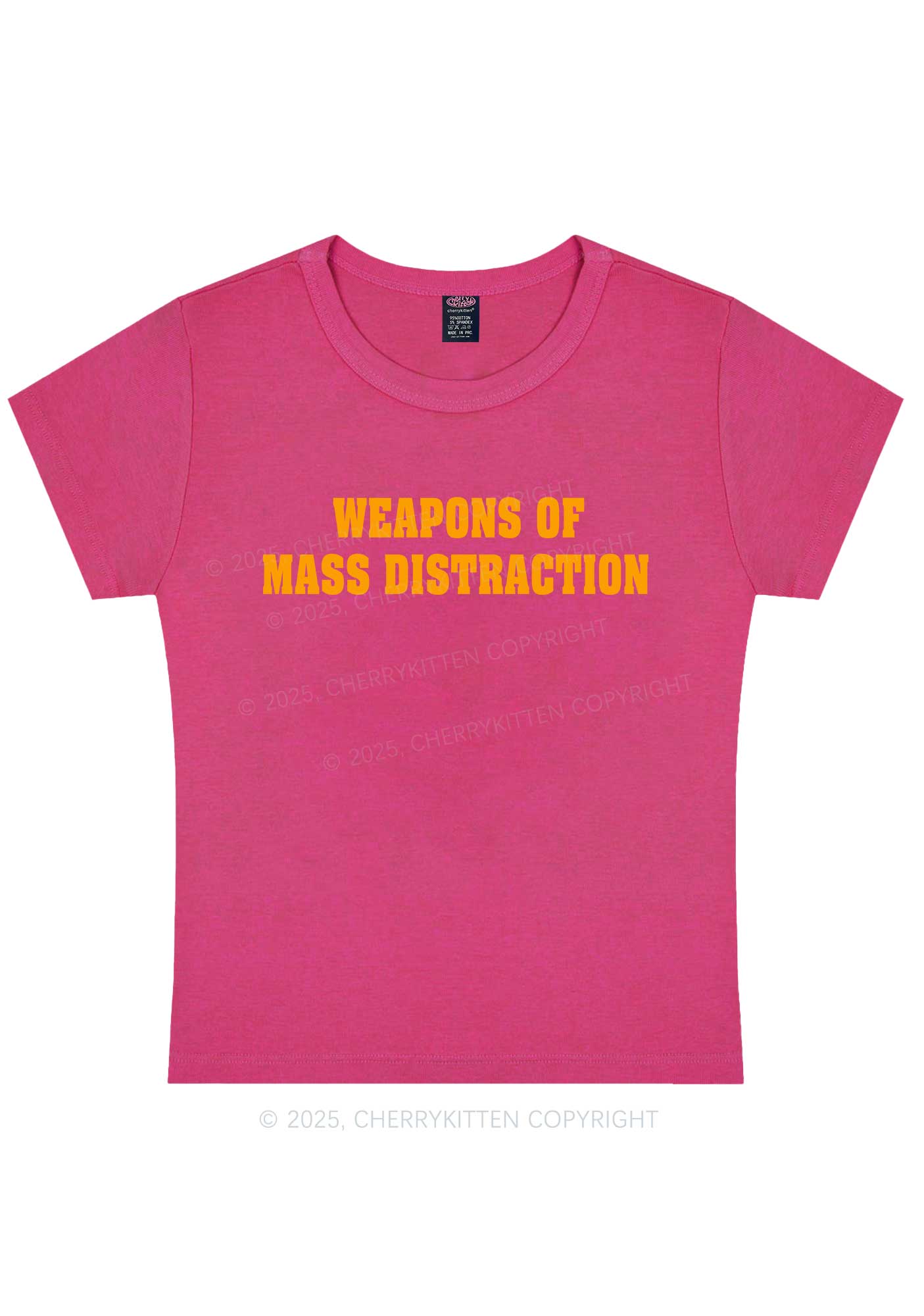 Weapons Of Mass Distraction Y2K Baby Tee Cherrykitten