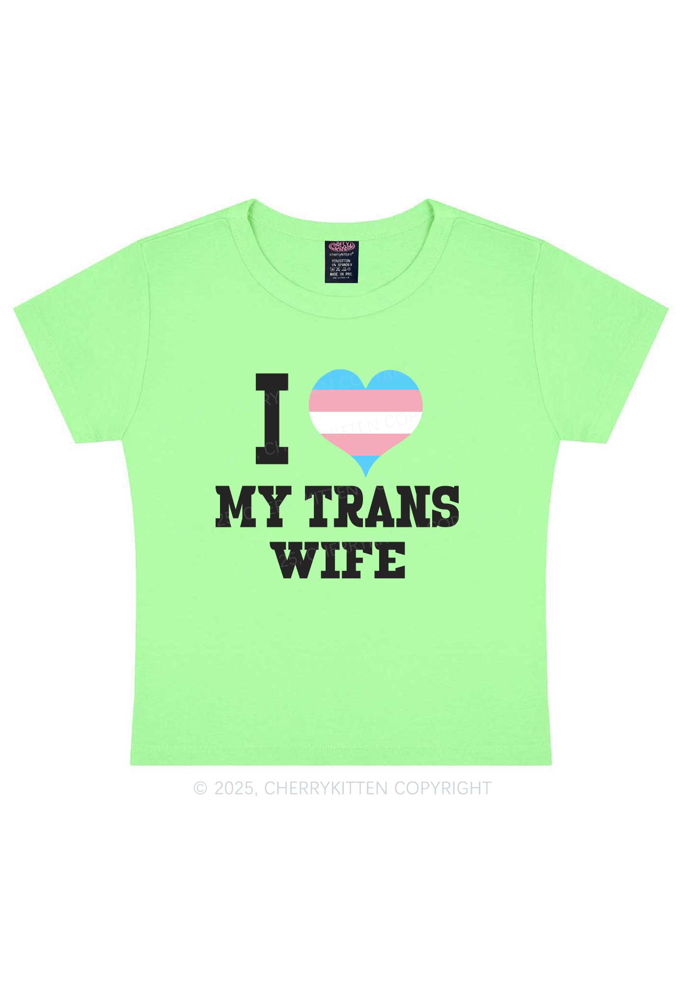 I Love My Trans Wife Y2K Baby Tee Cherrykitten