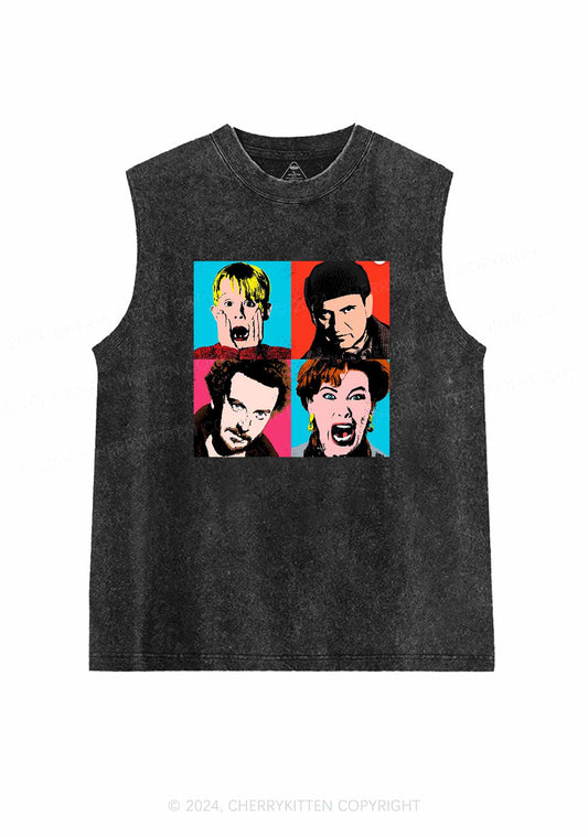 Christmas Scream Men Women Y2K Washed Tank Cherrykitten