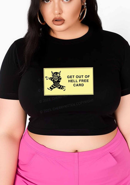 Curvy Get Out Of Hell Y2K Baby Tee Cherrykitten