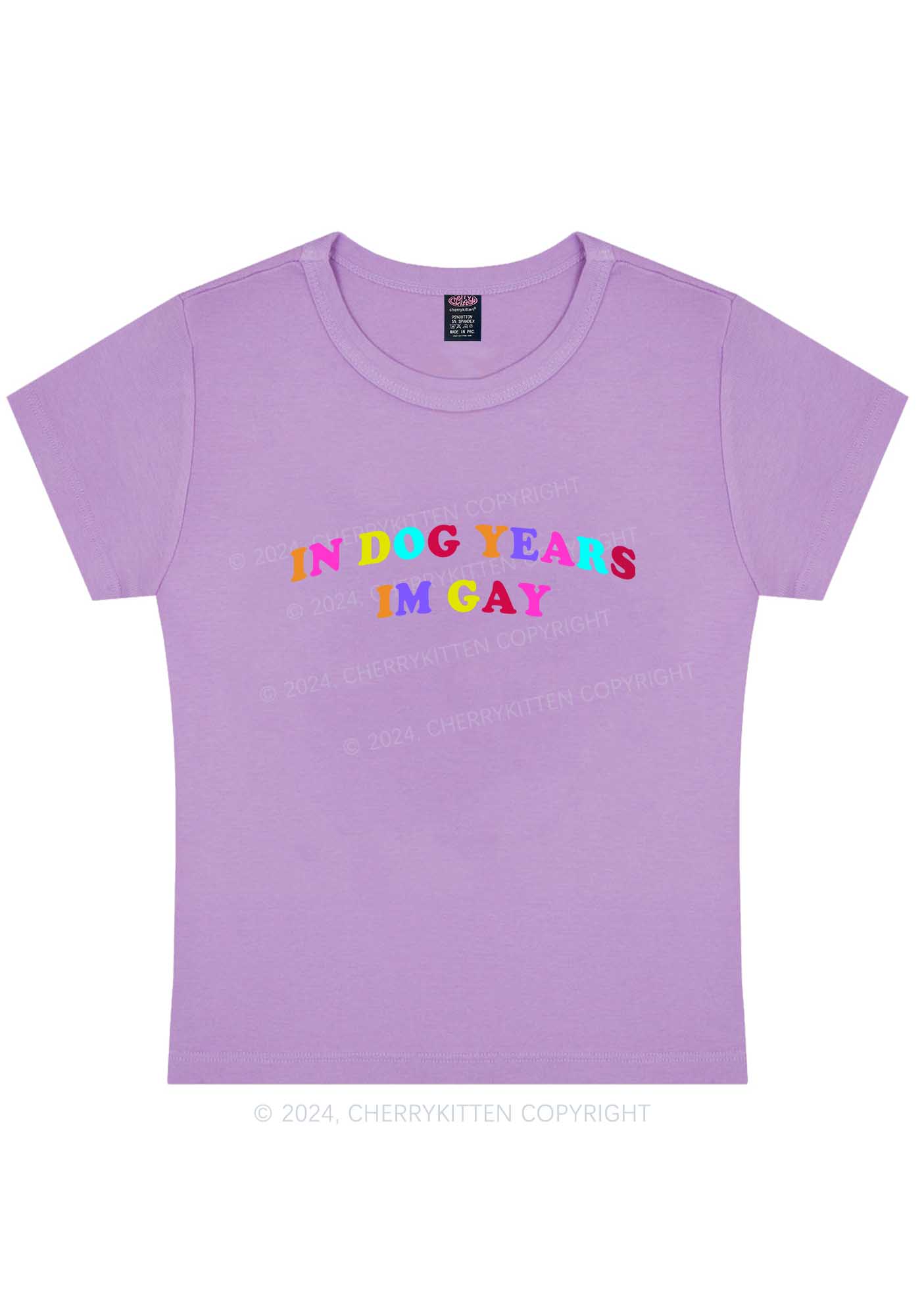 Dog Years Gay Y2K Baby Tee Cherrykitten